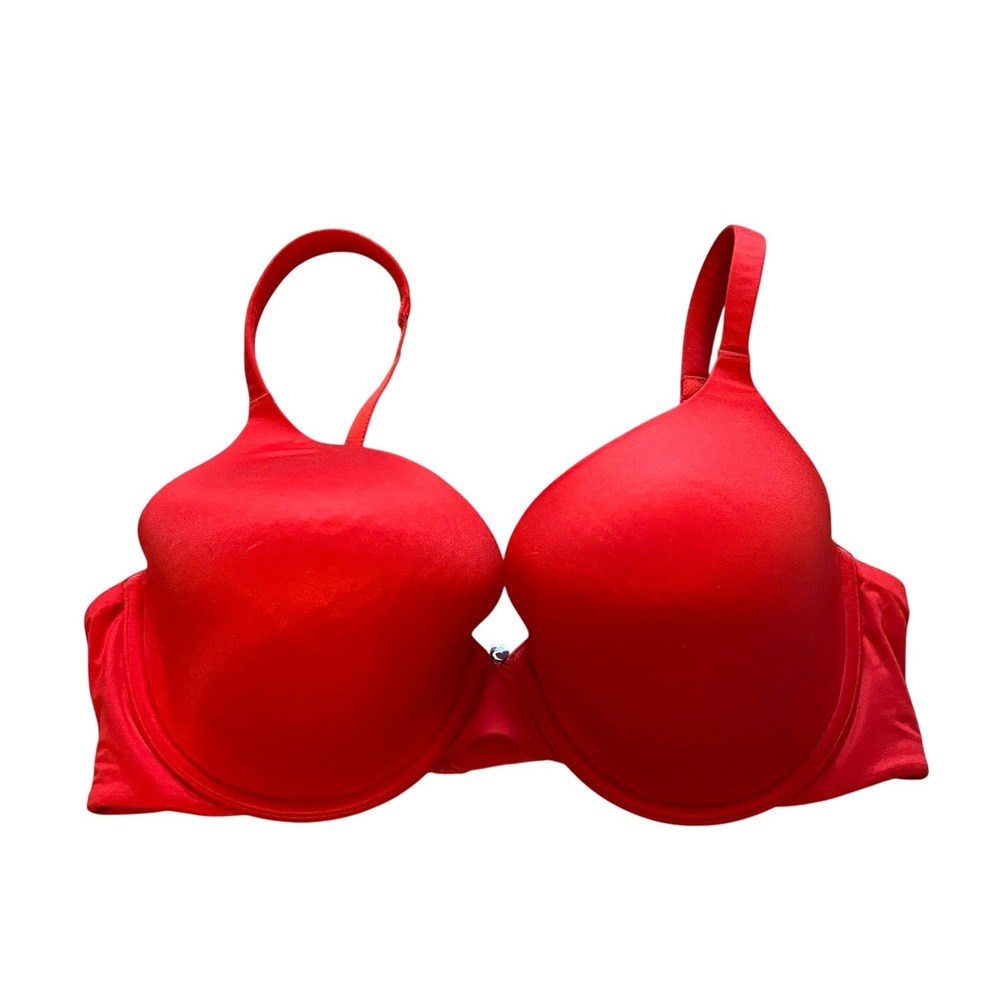 Victorias Secret Red Lined Perfect Coverage Bra 36Dā Full Coverage Seamless 4628